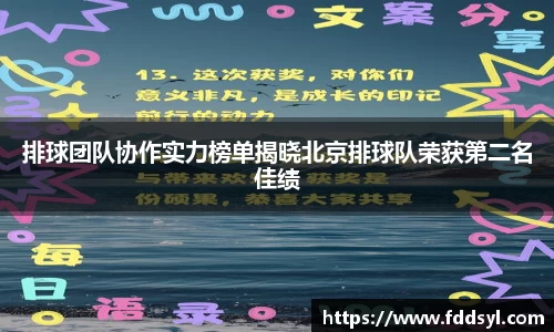 排球团队协作实力榜单揭晓北京排球队荣获第二名佳绩